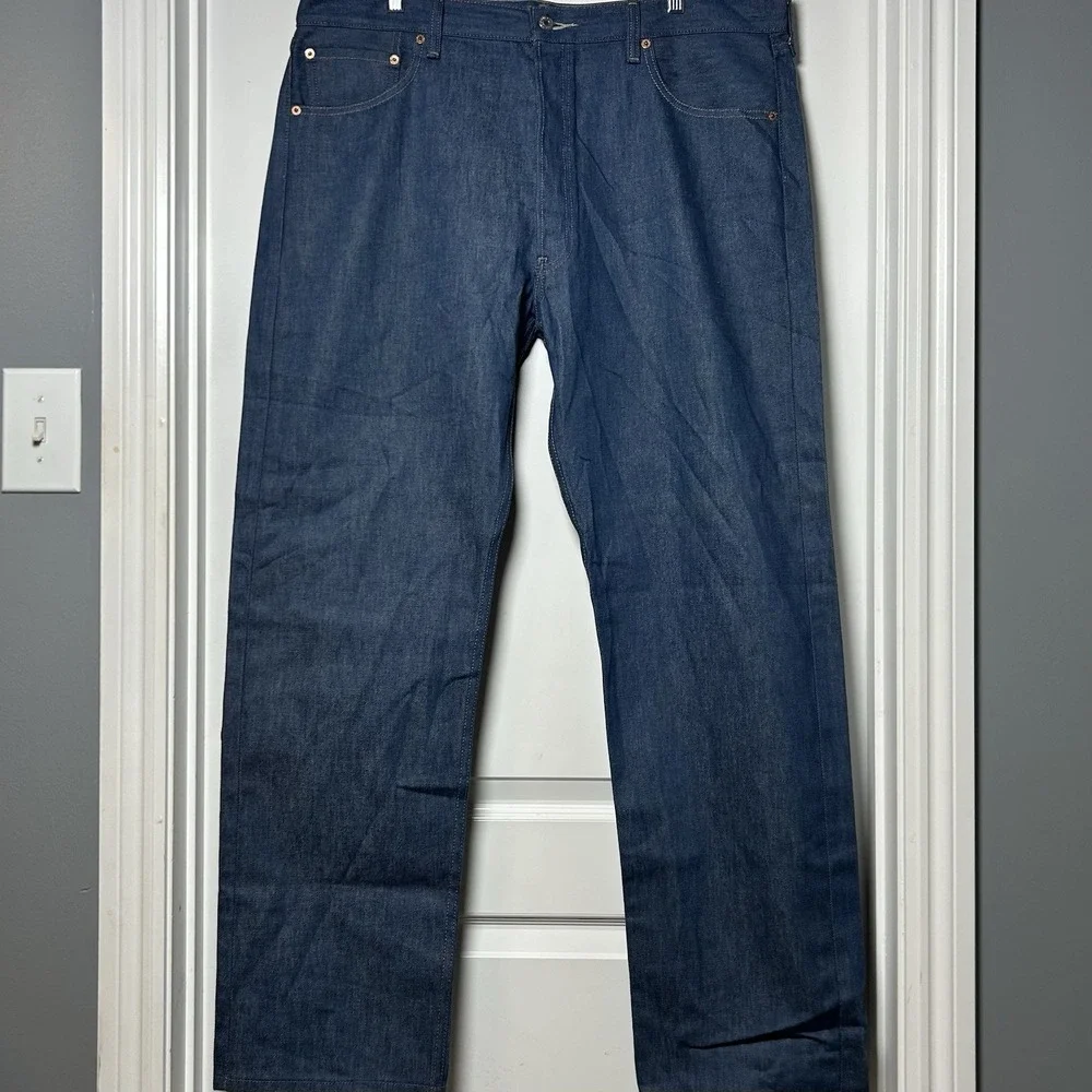 Levi's 501 Original Fit Dark Indigo Rinse Wash Straight Leg Button Fly Jeans